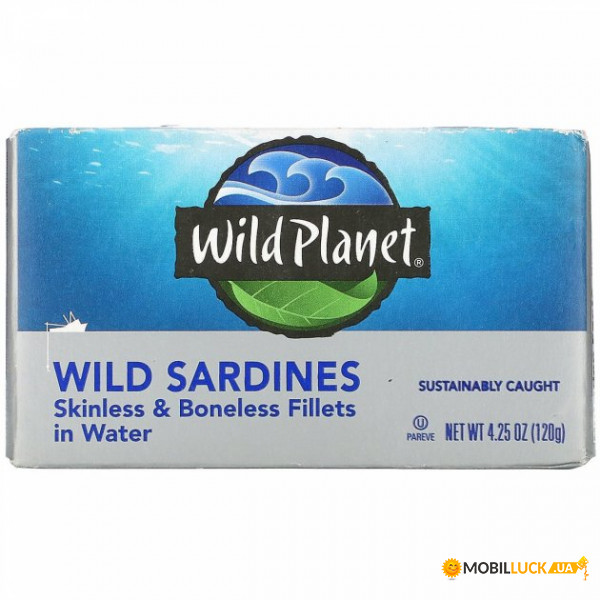  ,       , Wild Sardines, Skinless & Boneless Fillets in Water, Wild Planet, 120  (WLD-00171)