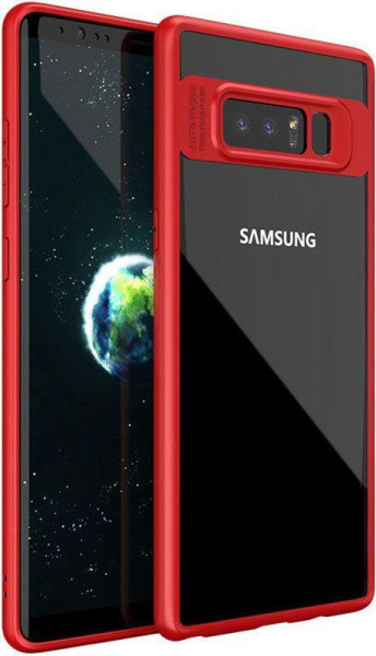 - Ipaky Transparent Acrylic with TPU bumper Samsung Galaxy Note 8 Red