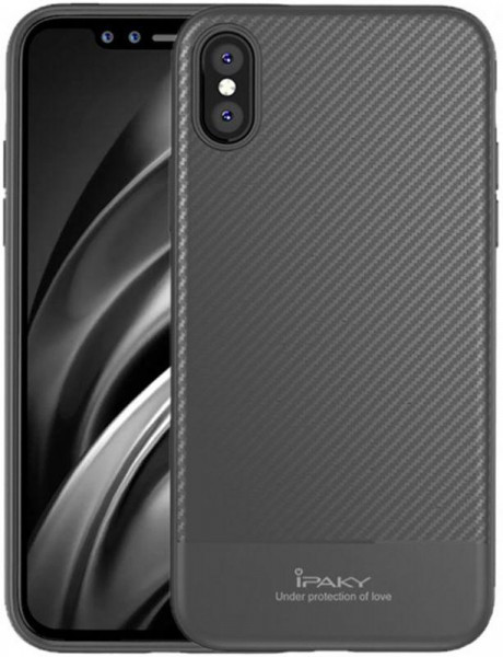 - Ipaky Carbon Fiber Series/Soft TPU Case iPhone XS Max Gray