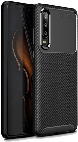 - Ipaky Carbon Fiber Series/Soft TPU Case Huawei P30 Black