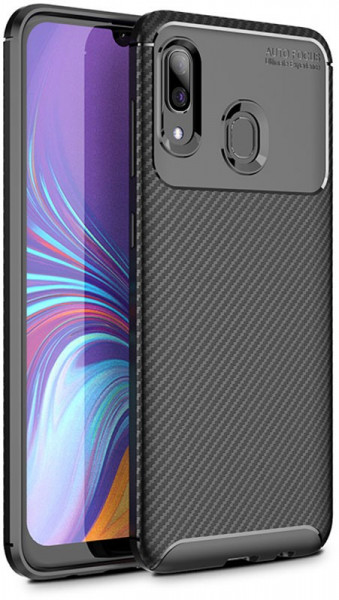 - Ipaky Carbon Fiber Series/Soft TPU Case Samsung Galaxy A40 Black