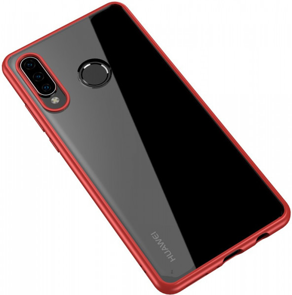 - Ipaky Bright Series/TPU frame With Clear PC Case Huawei P30 Pro Red/Clear