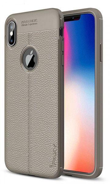 - Ipaky TPU Litchi Stria Series Case Apple iPhone X/XS Gray