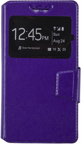 - TOTO Book Silicone Slide Universal Cover With Window 4.8-5.3 Purple #I/S