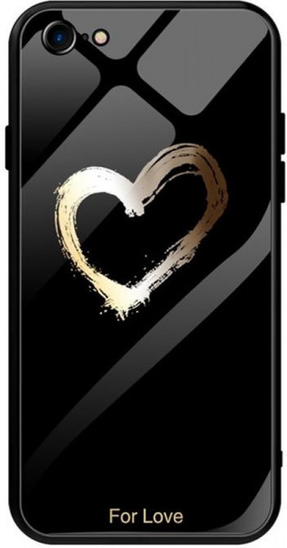 - Toto Glass Fashionable Case Apple iPhone 7/8 Heart on Black