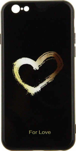 - Toto Glass Fashionable Case Apple iPhone 6/6S Heart on Black