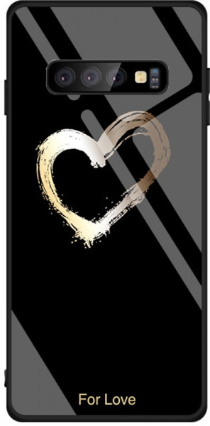 - Toto Glass Fashionable Case Samsung Galaxy S10 Heart on Black