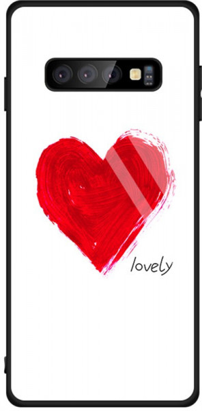 - Toto Glass Fashionable Case Samsung Galaxy S10 Red Heart on White