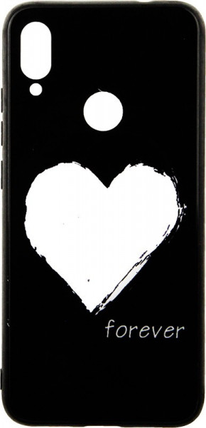 - Toto Glass Fashionable Case Xiaomi Redmi Note 7 White Heart on Black