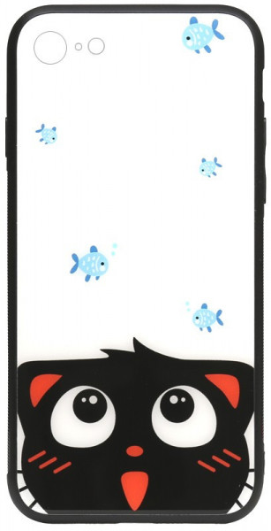 - Toto Cartoon Print Glass Case Apple iPhone 7/8 Cat and fish