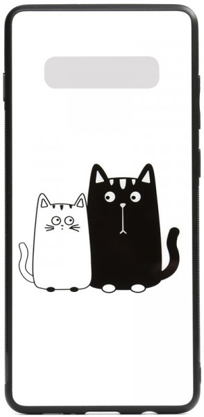 - Toto Cartoon Print Glass Case Samsung Galaxy S10e Cats White/Black