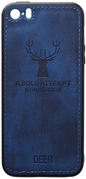 - Toto Deer Shell With Leather Effect Case Apple iPhone 5/5s/SE Dark Blue