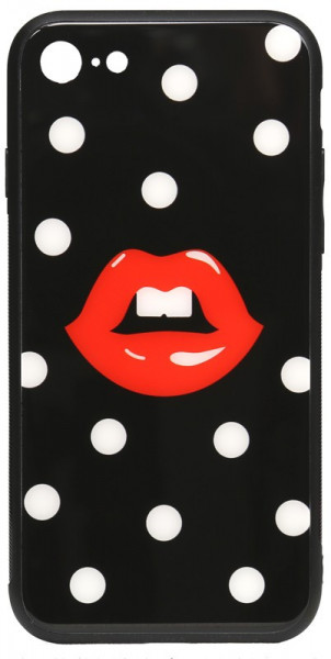 - Toto Cartoon Print Glass Case Apple iPhone 7/8 Red Lips