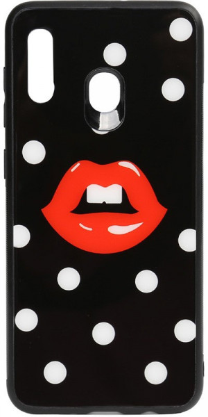 - Toto Cartoon Print Glass Case Samsung Galaxy A20/A30 Red Lips