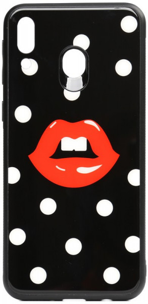 - Toto Cartoon Print Glass Case Samsung Galaxy M20 Red Lips #I/S