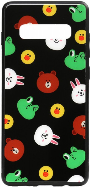 - Toto Cartoon Print Glass Case Samsung Galaxy S10+ Line friends Black