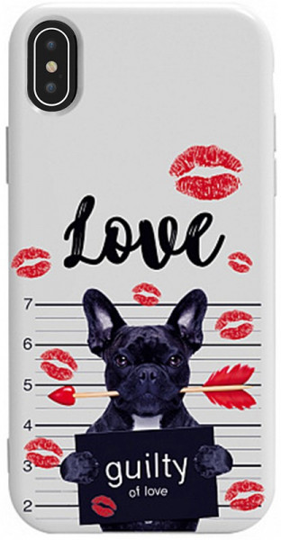 - Toto Pure TPU 2mm Print Case Apple iPhone XS Max #39 Dog Kiss White