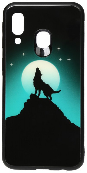 - Toto Night Light Print Glass Case Samsung Galaxy A40 Howling Wolf