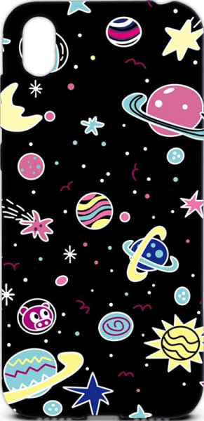 - Toto Cartoon Soft Silicone TPU Case Huawei Y5 2019 Space Planets Black