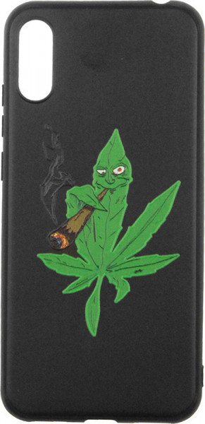 - Toto Cartoon Soft Silicone TPU Case Huawei Y6 Pro 2019 Cannabis Black