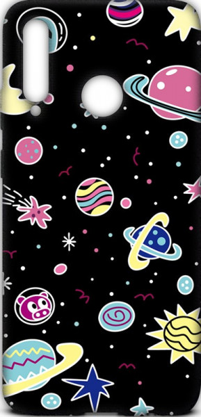 - Toto Cartoon Soft Silicone TPU Case Huawei P Smart+ 2019 Space Planets Black