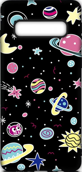 - Toto Cartoon Soft Silicone TPU Case Samsung Galaxy S10 Space Planets Black