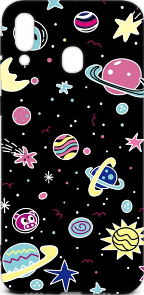 - Toto Cartoon Soft Silicone TPU Case Samsung Galaxy M20 Space Planets Black