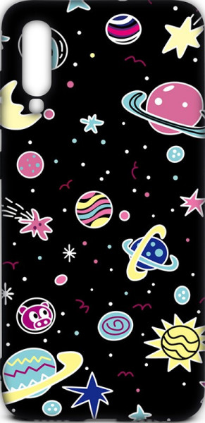 - Toto Cartoon Soft Silicone TPU Case Samsung Galaxy A70 Space Planets Black