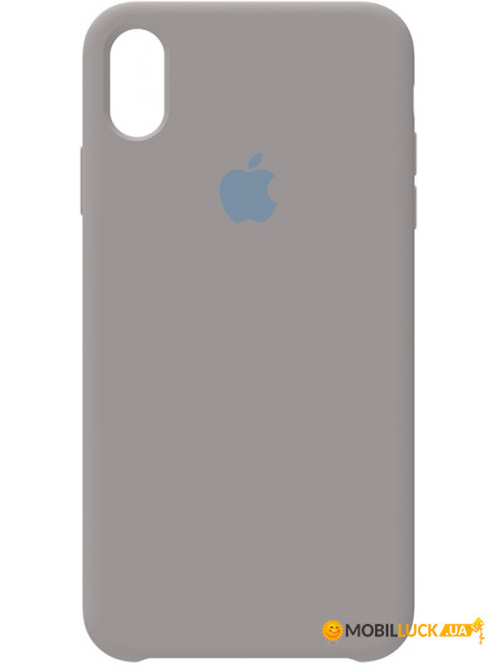 - Apple Silicone Case iPhone XS Max Pebble Grey