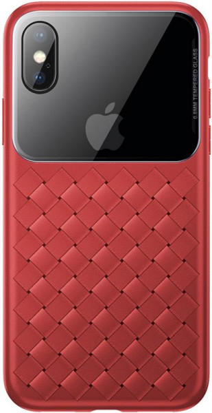   TPU Baseus Glass & Weaving  iPhone XS Red (WIAPIPH58-BL09)