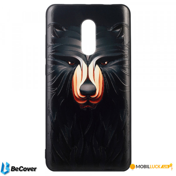  3D Print BeCover Xiaomi Redmi Note 4X Black bear (702111)