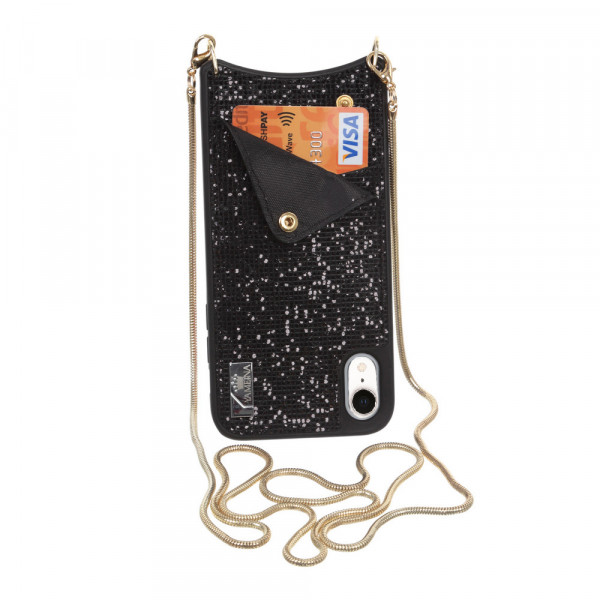  Glitter Wallet Becover Apple iPhone Xr Black (703613)