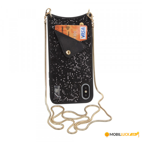  Glitter Wallet Becover Apple iPhone Xs Max Black (703621)