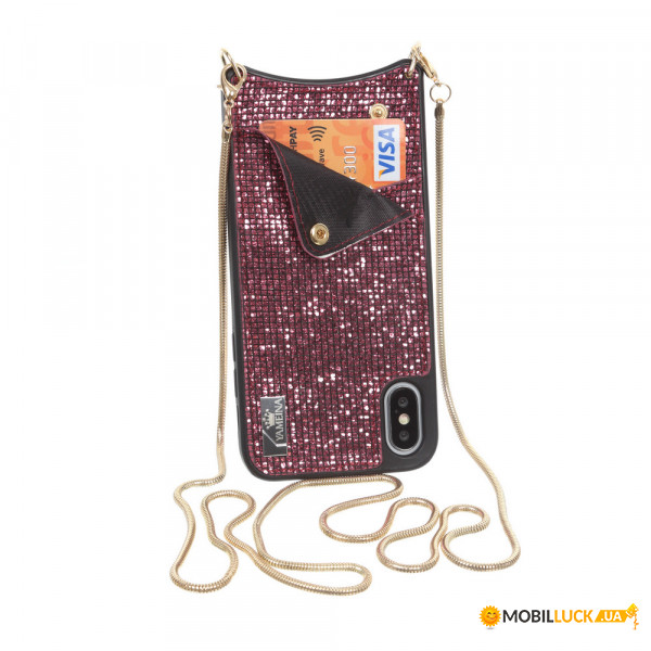  Glitter Wallet Becover Apple iPhone Xs Max Pink (703623)