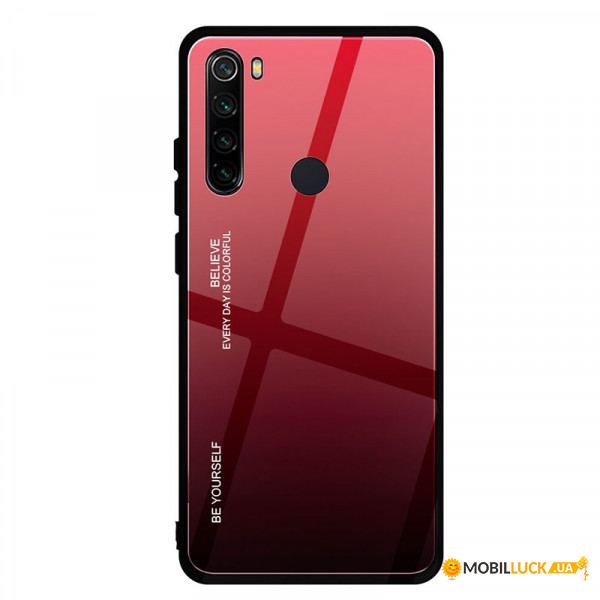  Gradient Glass BeCover Xiaomi Redmi Note 8 Red-Black (704450)