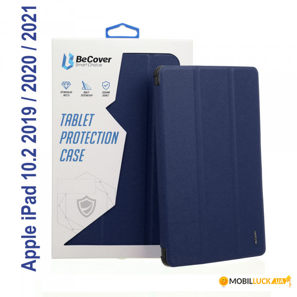 - Tri Fold Soft TPU BeCover  Apple iPad 10.2 2019/2020/2021 Deep Blue (706734)