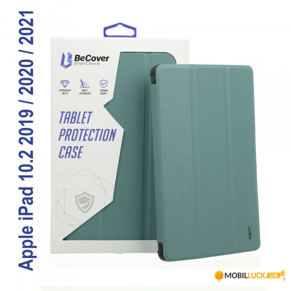 - Tri Fold Soft TPU BeCover  Apple iPad 10.2 2019/2020/2021 Green (706736)