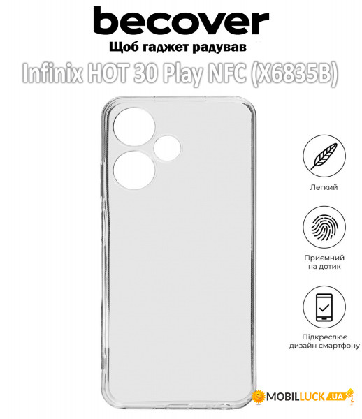   BeCover Infinix HOT 30 Play NFC (X6835B) Transparancy (709619)