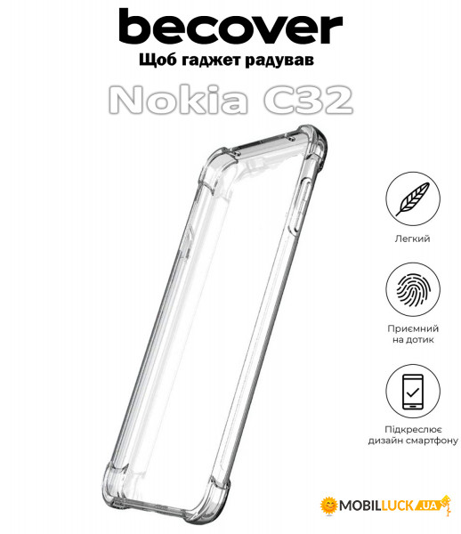  Anti-Shock BeCover Nokia C32 Clear (709632)