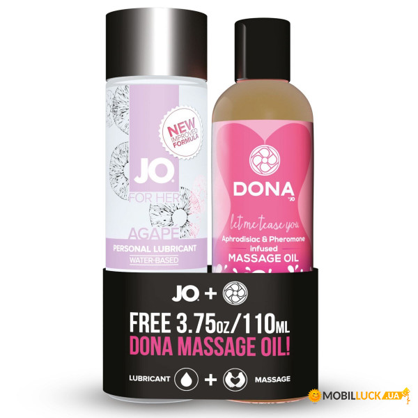   System JO Limited Edition Promo Pack - Jo Agape (120) + DONA Flirty Massage (110)