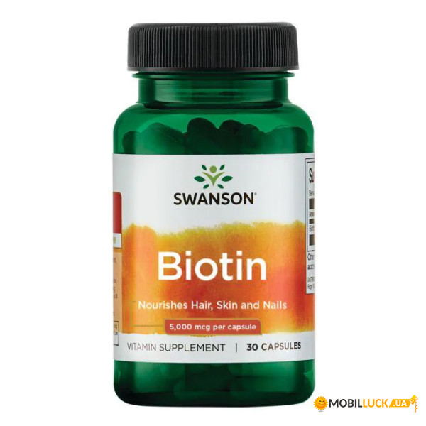    Swanson Biotin 5000mcg - 30 caps