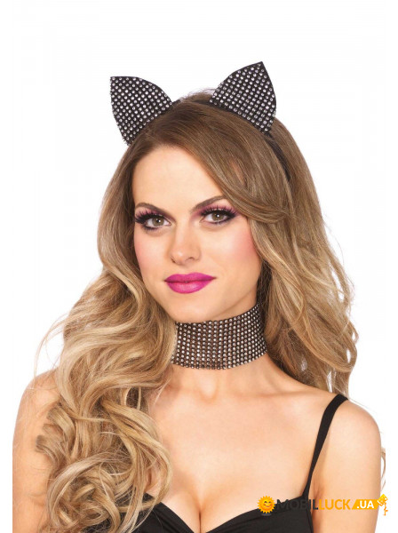     Leg Avenue Cat ear headband &;amp; choker set,    