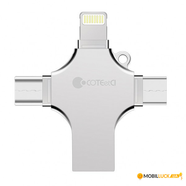   Coteetci 4-in-1 Zinc Alloy iUSB 128Gb