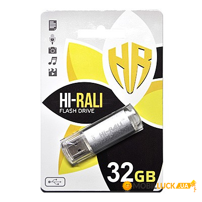  USB 2.0 32GB Hi-Rali Rocket Series Silver (HI-32GBVCSL)