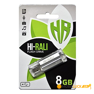 Flash USB 2.0 8GB Hi-Rali Corsair Series Silver (HI-8GBCORSL)