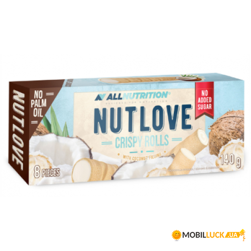   AllNutrition NutLove Crispy Rolls - 140g Coconut