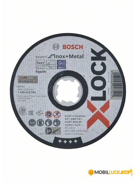   Bosch X-LOCK Expert for Inox and Metal, 125x1.0x22.2 (2.608.619.264)