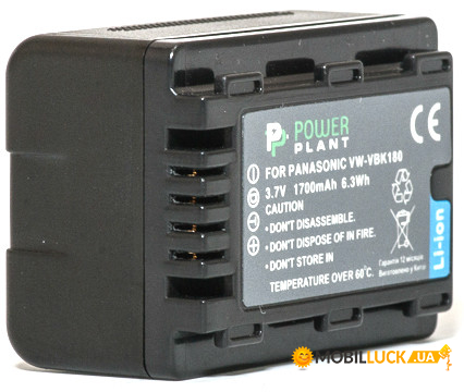  PowerPlant Panasonic VW-VBK180 1700mAh