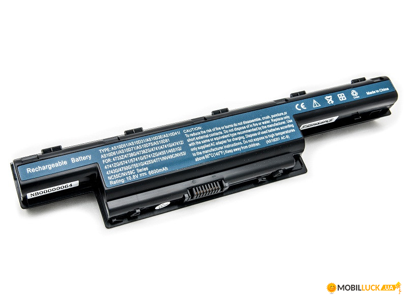  PowerPlant   ACER Aspire 4551 (AS10D41, AC 4741, 3S2P) 10.8V 6600mAh