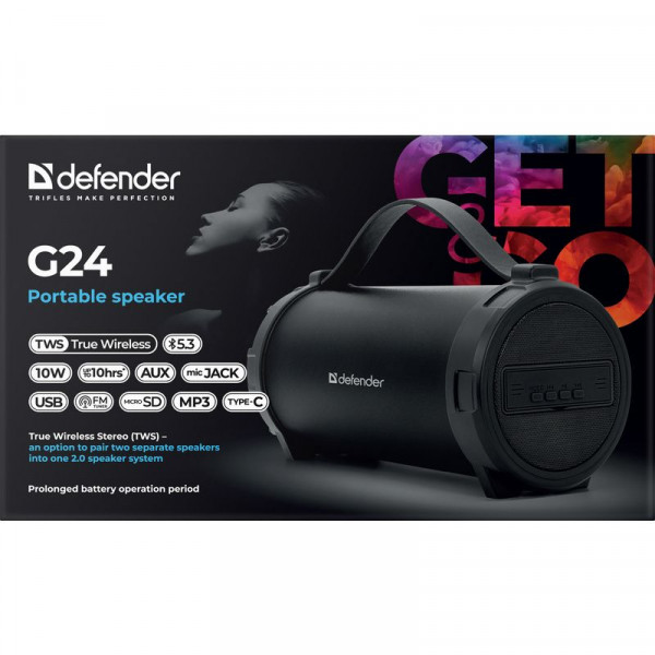   1.0 Defender G24 10W, BT/TF/USB/AUX/1500 (65124)